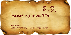 Patkány Dioméd névjegykártya